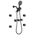 Black Brass Bath Rainfall Shower Sets