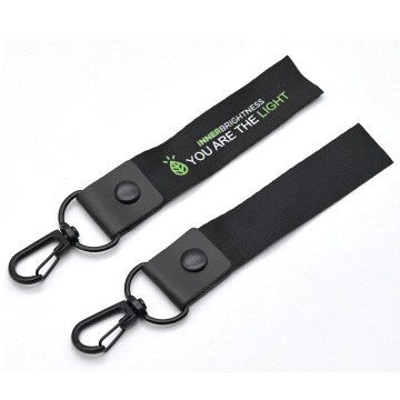 Custom Logo Woven Carabiner Keychain