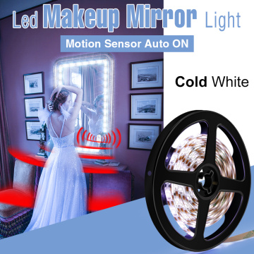 1M-5M Makeup Mirror Light Led Motion Sensor Lamp USB 5V Dressing Table Bathroom Lamp Tape Led Vanity Mirror Make Up Light Strip