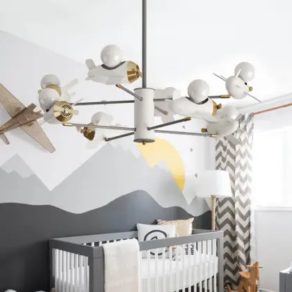 Airplane Led Kids Ceiling Lamp Child For Bedroom