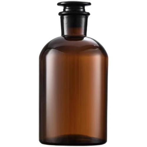 Narrow mouth Amber Reagent Bottle with stopper 500ml
