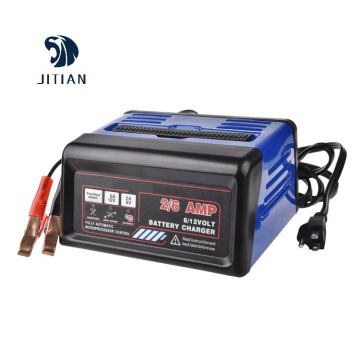 Automatic 2/6A 6V 12V Car Battery Charger with Factory Plug Connection & 1-Year Warranty