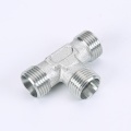 Metric Male Bite Tee Pipeline Fittings Hydraulic 3 way fluid connectors Supplier