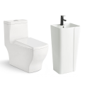 High Quality Custom Wholesale Cheap Luxury Bathroom Pure White Ceramic Toilet and Sinks Set