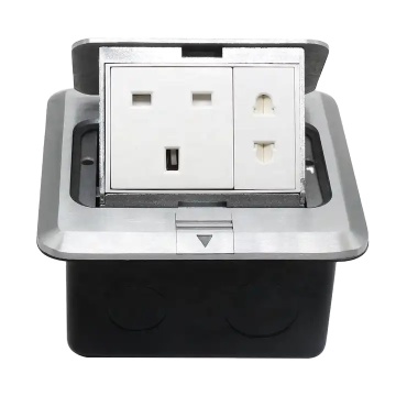 IGERCN Silver Aluminum Pop-Up Floor Power Outlet Box - 240V, 13Amp Kitchen Accessory with GCC Compatibility
