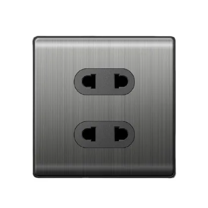 Double 2 Pin Socket 4 Hole Electrical Wall Switch Sockets