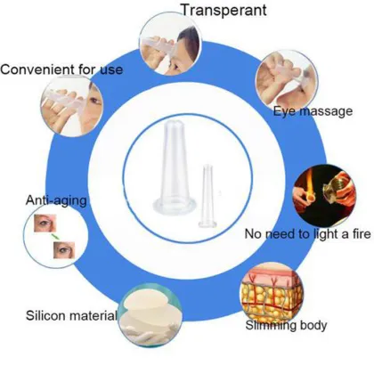 4-Piece Silicone Facial Cupping Set for Therapy and Relaxation