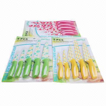 5-piece Kitchen Knife Sets, Customized Sizes and Colors Accepted