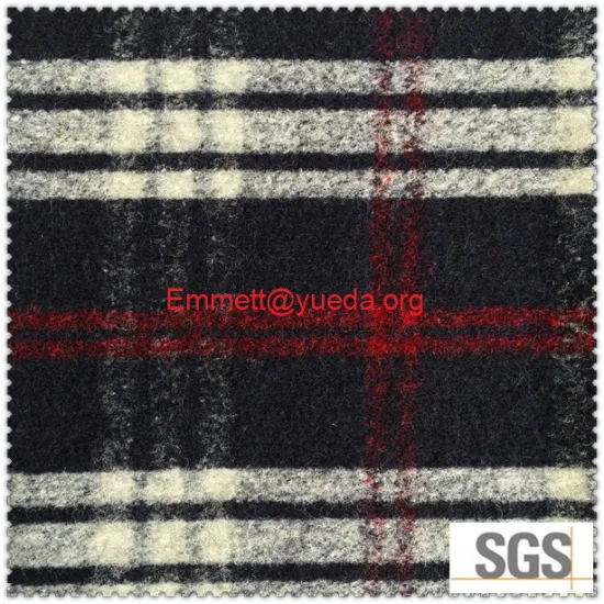 Tartan plaid jacquard knit boiled Wool Fabric, Woolen Cloth Fabric, Wool Cloth Fabric