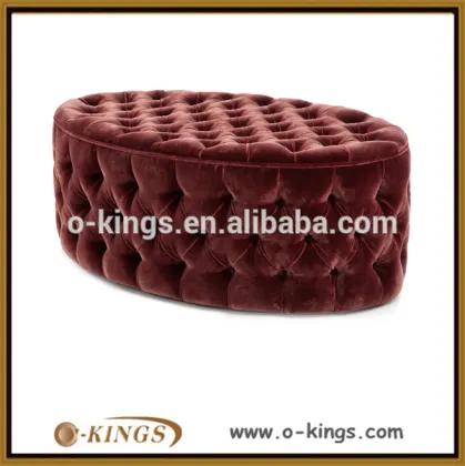 Voal big size red velvet ottoman chair