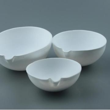 Round Bottom Porcelain Evaporation Dishes with Spout 3000ml