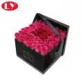 Papierowe czarne pudełka na prezenty z pokrywkami do kwiatów