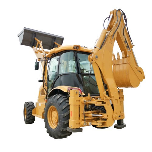 Мощный экскаватор-погрузчик для строительных проектов