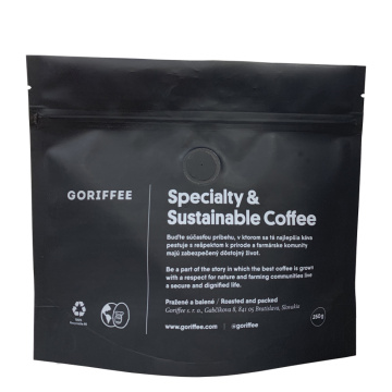 Recyclable Black Color Custom Coffee Packaging Flexible Bag