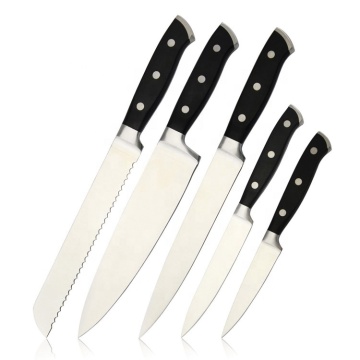Yangjiang Chef Quality Stainless Steel 5-Piece Kitchen Knife Set with Forged Handles