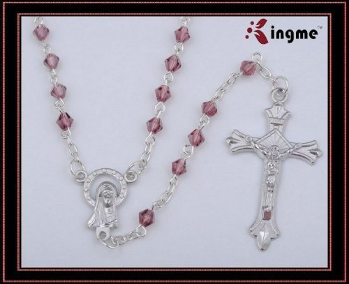 new design faceted crystal frist communion rosary