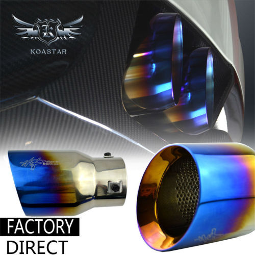 Titanium Slant Burnt Exhasut Tip, Double Wall Hi-Power Exhaust Muffler