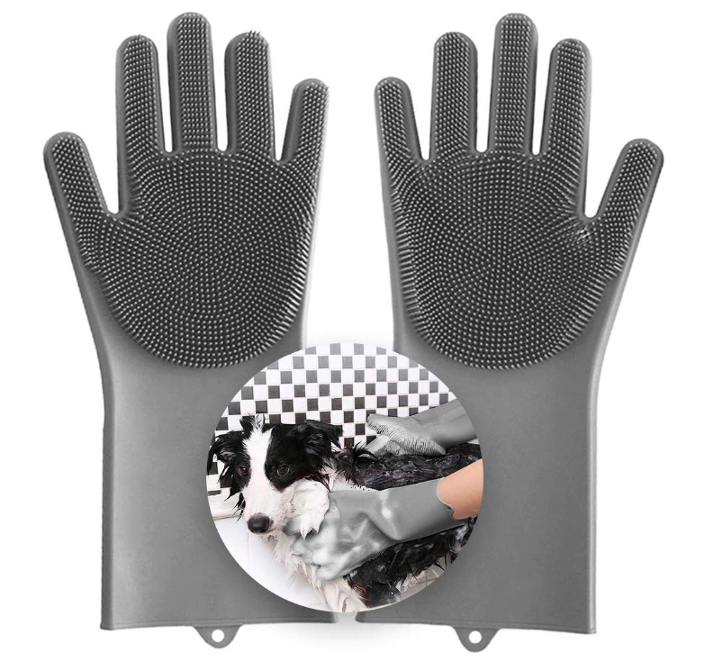 Pet Bathing Scrubber Gloves