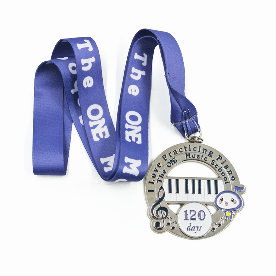 Custom piano practicing music school medal