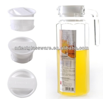 China factory 1L high hot water octagonal glass jug with lid