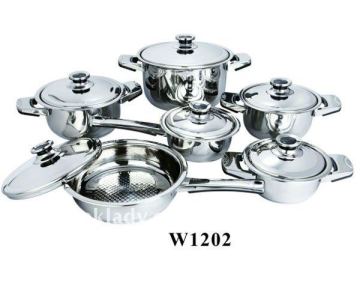 wide edge stainless steel cookware set