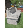Stunningly Designed Marble Bench with Curved Backrest