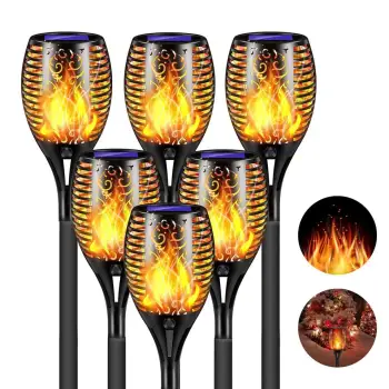 72 LED Waterproof IP65 ABS Plastic Flame Style 6000K Solar Lanterns - Garden Decorative Outdoor Lawn Lamps