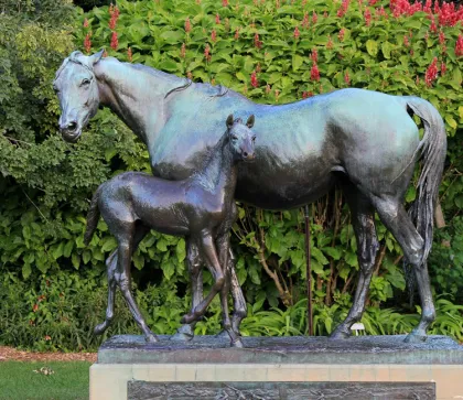 Bronze Mare & Foal Horse Statue