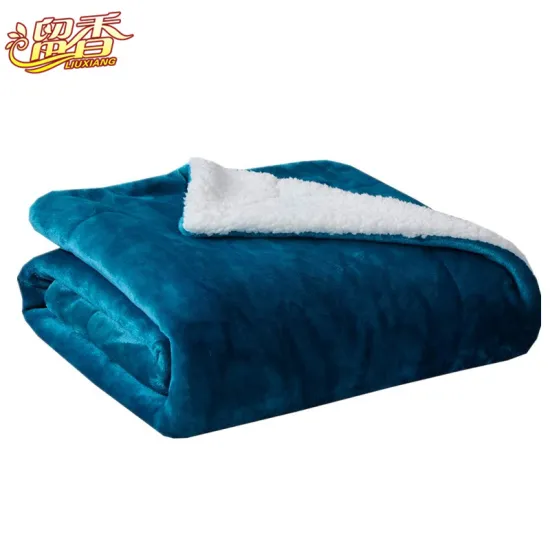 Sherpa Fleece Blanket Lightweight Super Soft Cozy Luxury Throw Blanket Living Room Bed Blanket Blue