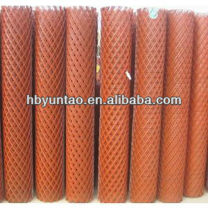Expanded carbon steel metal panel