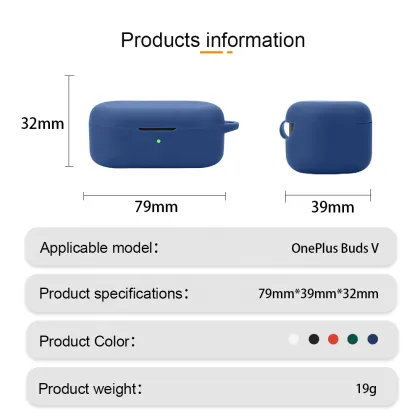 Soft Silicone Keychain Case for OnePlus Buds V Wireless Headphones