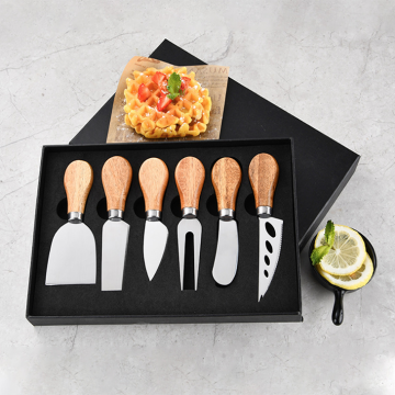 In Stock Kitchen Cooking Utensils Set with Acacia Wood Handle for Cheese