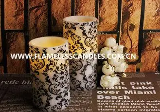 Home Decoration Flameless LED Pillar Candles With White Flo