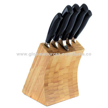 Stainless steel kitchen knife set, 2mm thickness soft handle