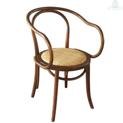 Vintage Solid Wood Thonet Backrest Dining Arm Chair for Sale
