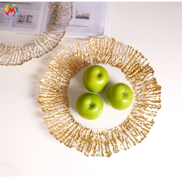Cheap Luxury Gold Glass Charger Plates for Wedding
