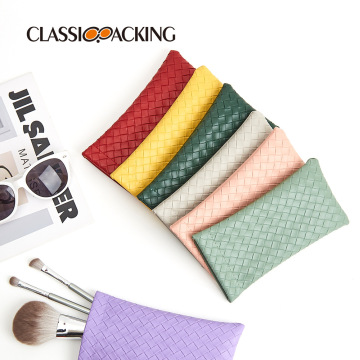Custom Logo Solid Color PVC Leather Sunglasses Case Organizer