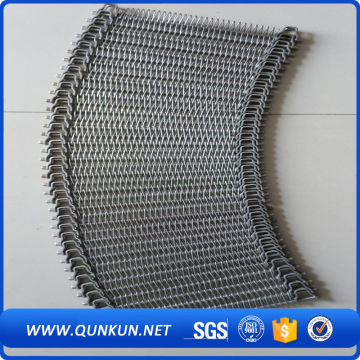 2015 China professional stainless steel 304 wire woven spiral mesh grid conveyor belt