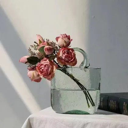 Handbag glass flower vases wholesale