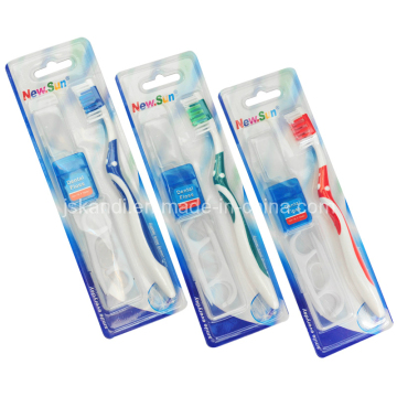 Adult Toothbrush Dental Kits with Toothbrush Cover, Dental Floss, Floss Pick