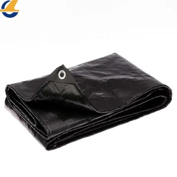 Custom Black Poly Mesh Canvas Tarps