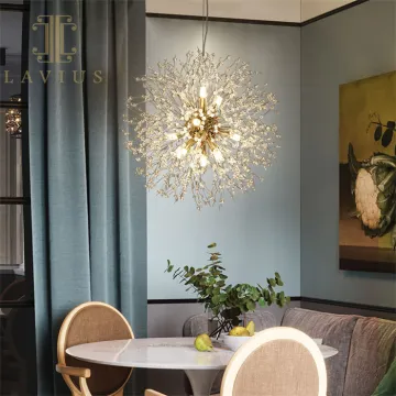 Modern Crystal Brass Chandelier Led For Bedroom