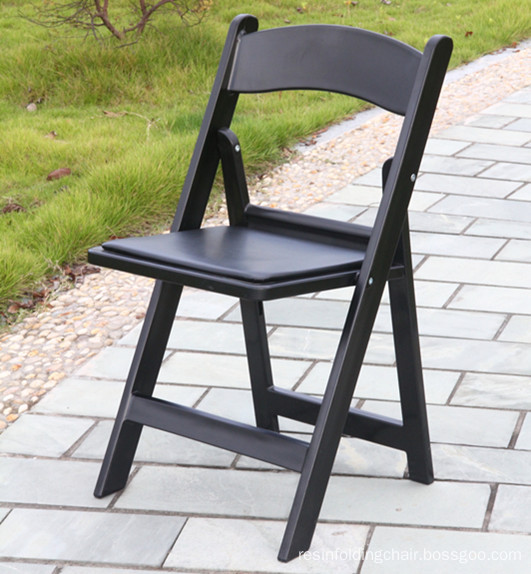 Black resin folding chair