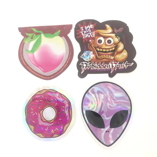 Custom Shape Die Cut 1 oz Mylar Bags with Logo - Unique Special Shapes for Wholesale