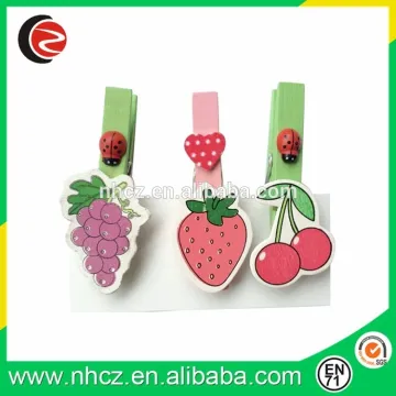 High quality fruit style colorful wood clip