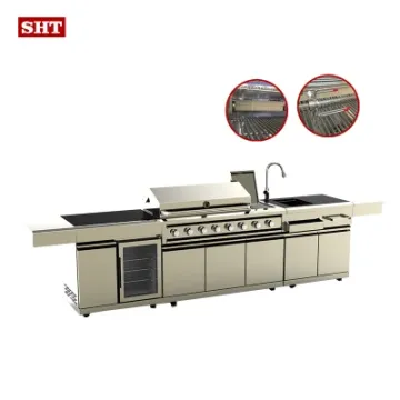 Gas BBQ Grill Steel All in One Outdoor Island Cabinet