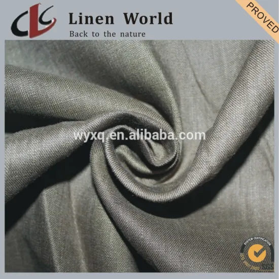 100%Linen 13*13 52*52 53/54" Plain Dyed Garment Fabric