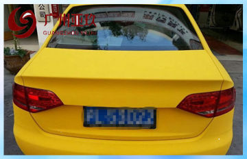 Lemon Yellow Adhesive Glitter Vinyl Wrap With Air Release Channels For Car Wrapping