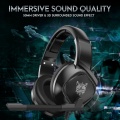 ONIKUMA K19 Head-Mounted Professional Gaming Headset RGB Colorful Lighting Mic PC Phone PS4 XBOX Switch Gamer Wired Headphone