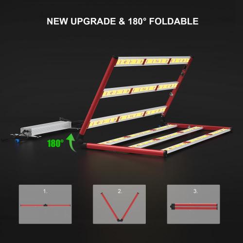 AGLEX 650W Hydroponic Indoor Plant LED Grow Light with SMD 2835 LED Strip Light under Canopy LED Grow Light